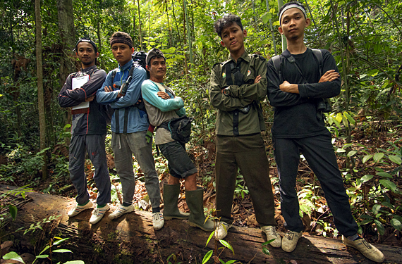 Young people in the forest 