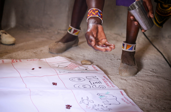 People playing a board game